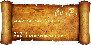 Csócsics Patrik névjegykártya